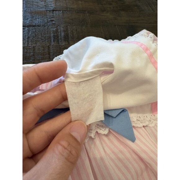 Vintage Pink Striped Baby Girl Dress Sail Boat Size 6-9 Months - Picture 5 of 7